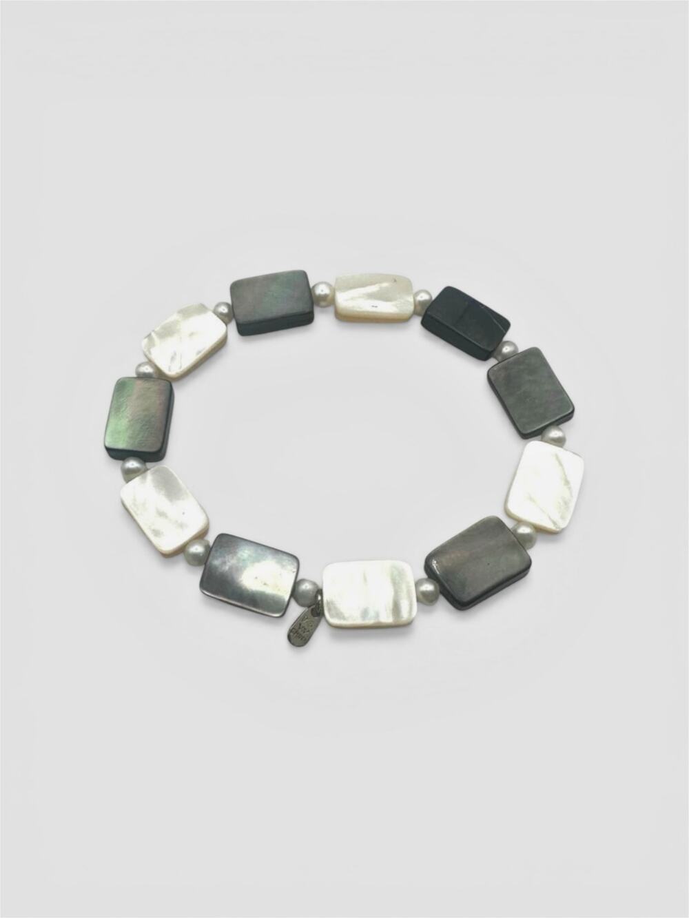 Mother of Pearl Stretch Bracelet Rectangle Boho Beach Coastal Cowgirl MOP